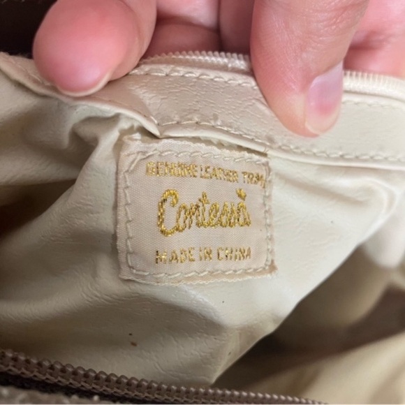 Vintage Contessa leather trim straw shoulder bag purse - Picture 7 of 7